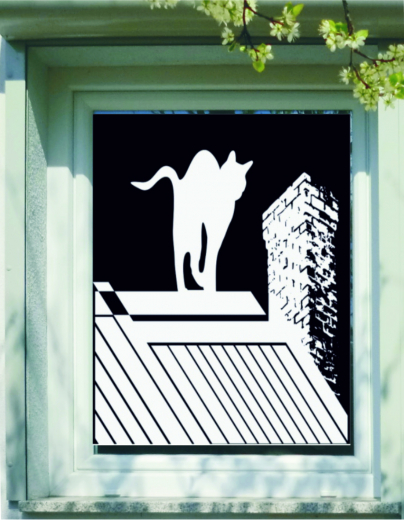 253 Katze auf dem Dach