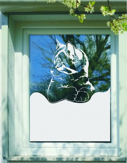 086 Katze wachsam halb positiv