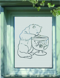 322 Katze mit Goldfisch