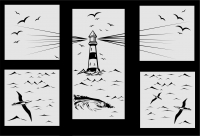 452 Leuchtturm 5-teilig